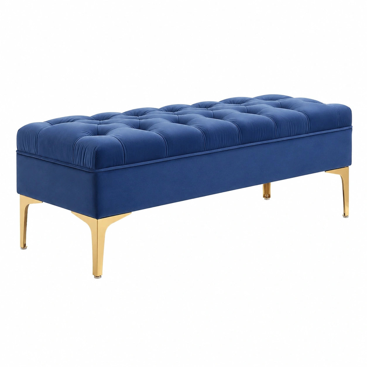 Lit en velours bleu pour chambre, dimensions 118 x 45 x 42 cm, meuble de chambre de la marque Helvarexo