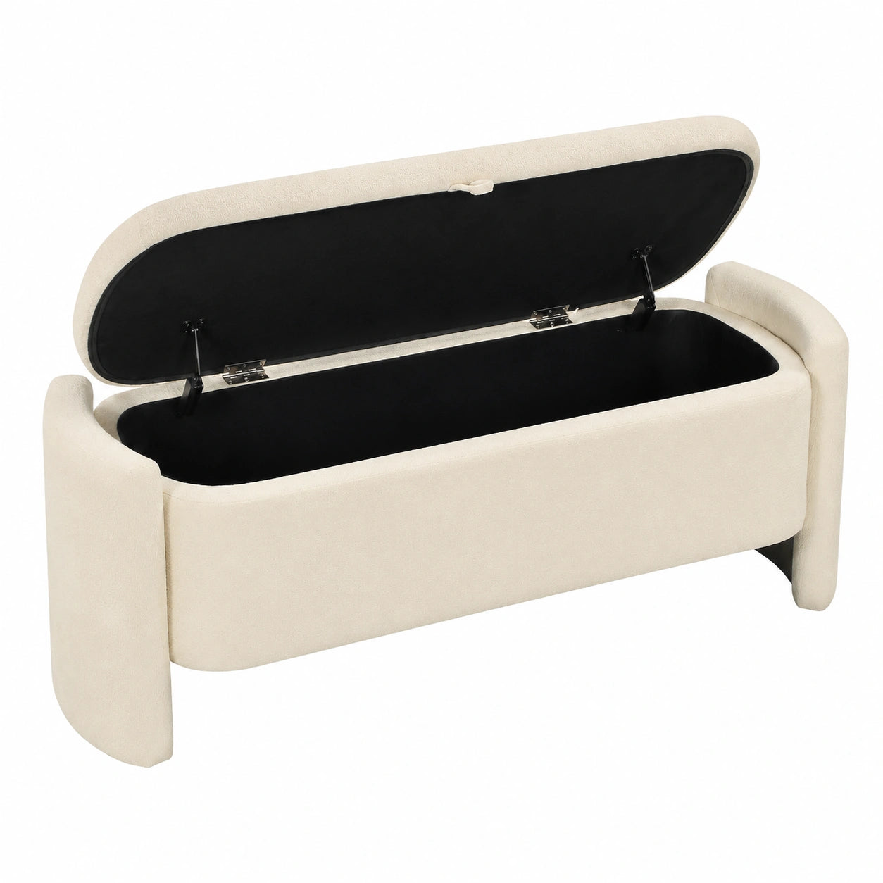 Lit en bois crème Helvarexo pour chambre, dimensions 118 x 42 x 45 cm, avec cadre simple et design élégant.