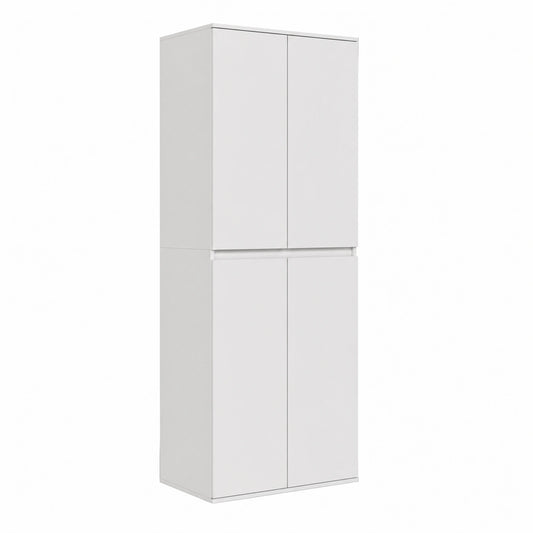 Armoire blanche Helvarexo pour chambre, dimensions 74 x 191,5 cm, rangement pratique et élégant pour la chambre.