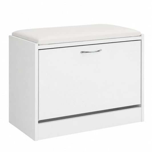 Banquette en bois avec coussin beige, dimensions 60 x 30 x 45 cm, pour espaces de vie, par helvarexo