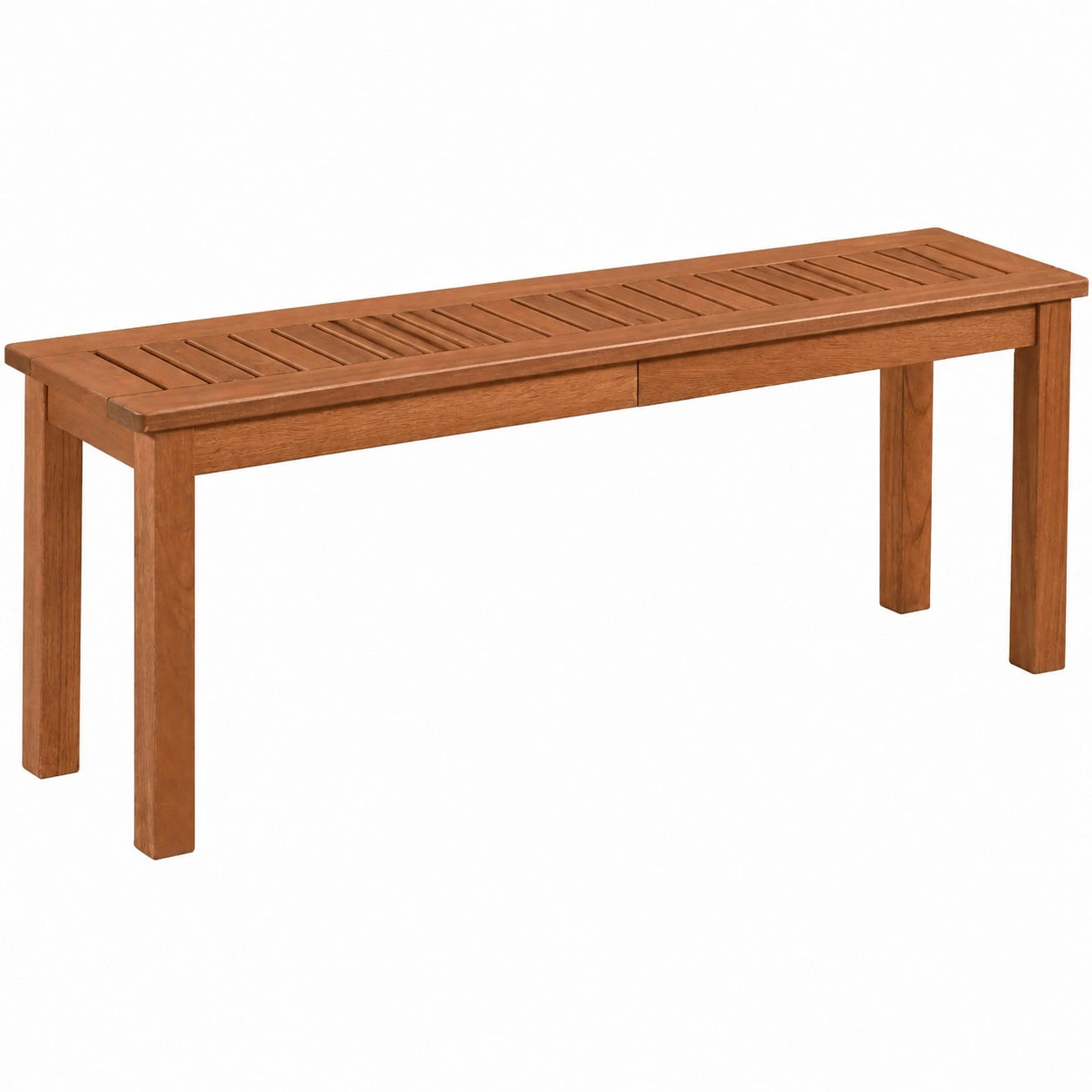Banquette de jardin en bois massif pour 2 personnes, dimensions 120x30,5x47 cm, idéale pour terrasse ou jardin.