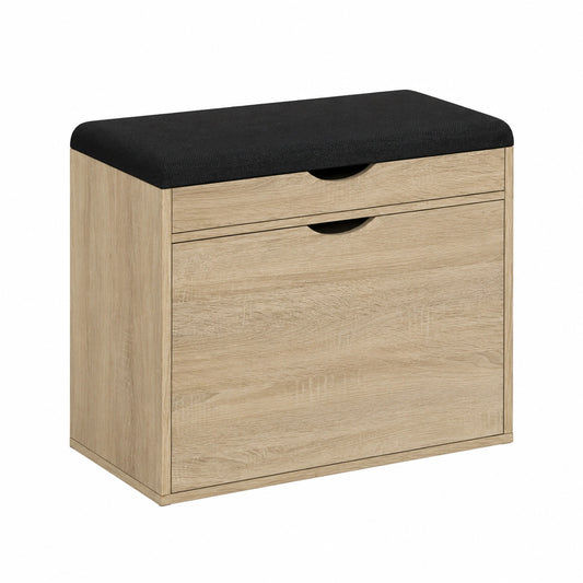 Banc en bois helvarexo de 60 x 51 cm pour espace de vie, assise confortable et design moderne pour salon ou entrée.