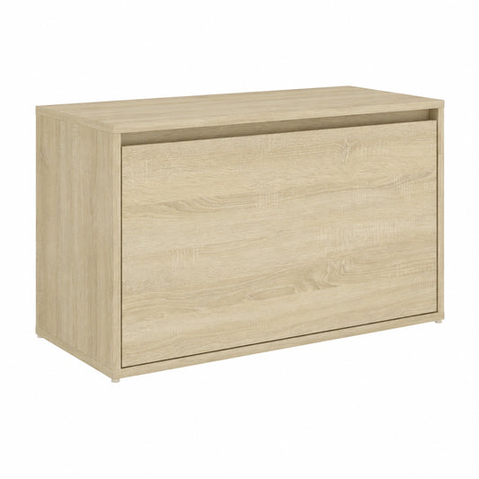 Meuble à chaussures en chêne avec rangement, idéal pour l'entrée ou le couloir, par helvarexo, visible avec plusieurs compartiments.