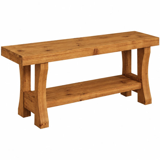 Meuble à chaussures en bois massif marron avec étagères de rangement pour entrée ou couloir, par Helvarexo.