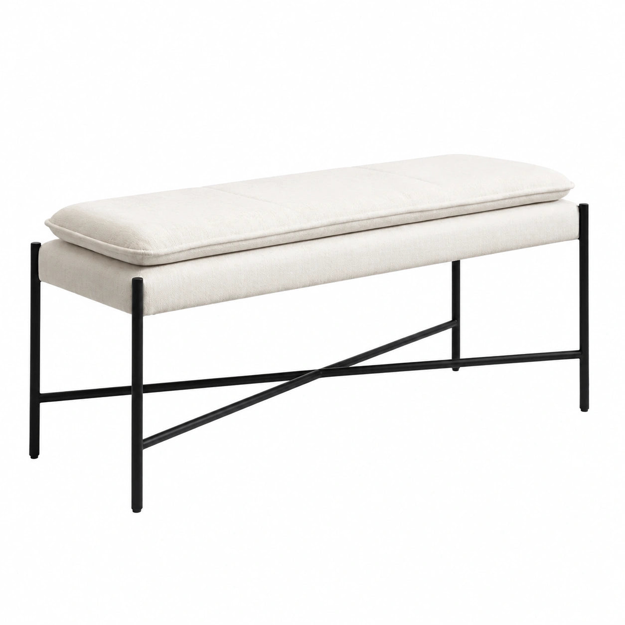 Lit en lin beige de la marque Helvarexo pour chambre, meuble de style élégant et confortable.
