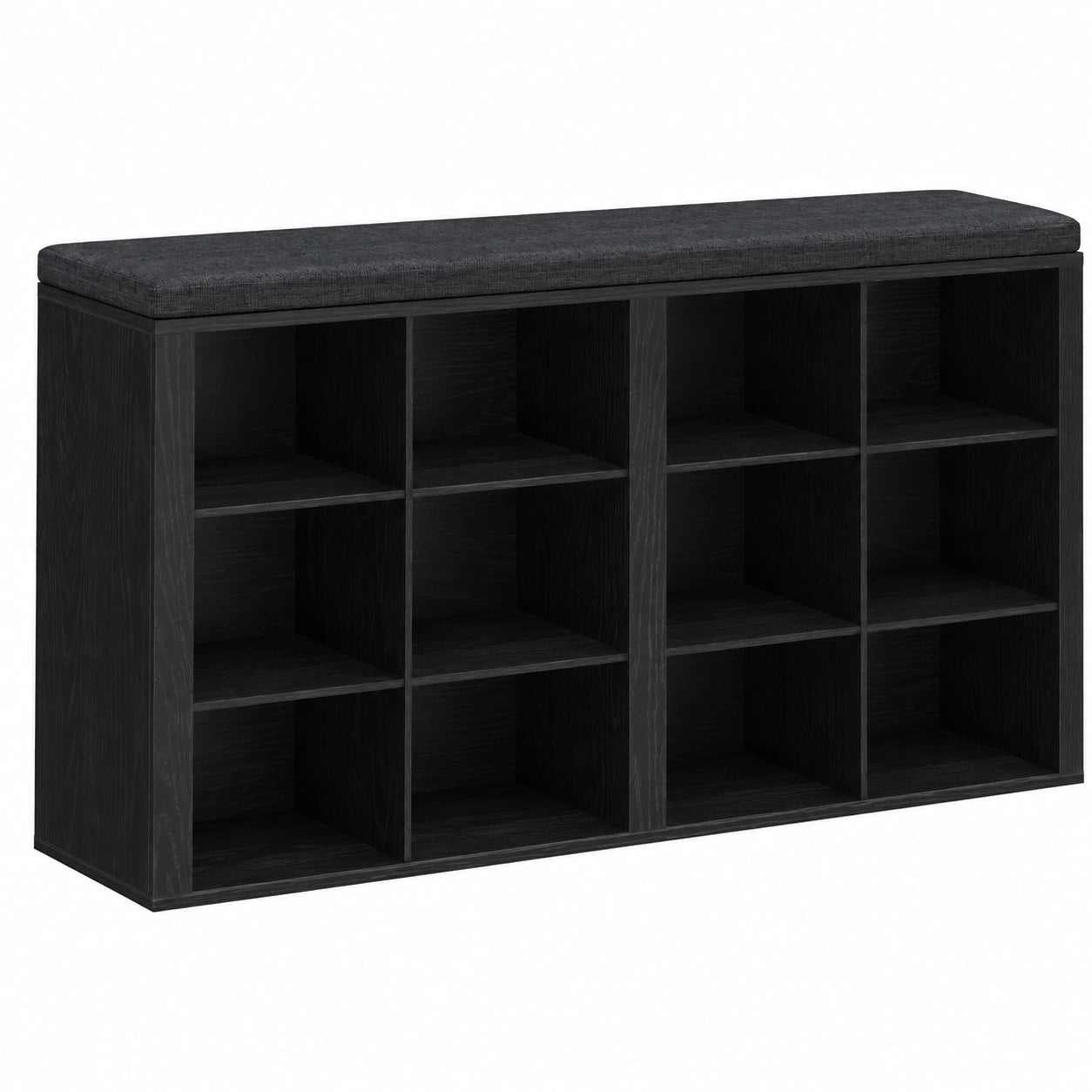 Meuble à chaussures noir helvarexo avec rangement pour entrée ou couloir, design pratique et moderne.