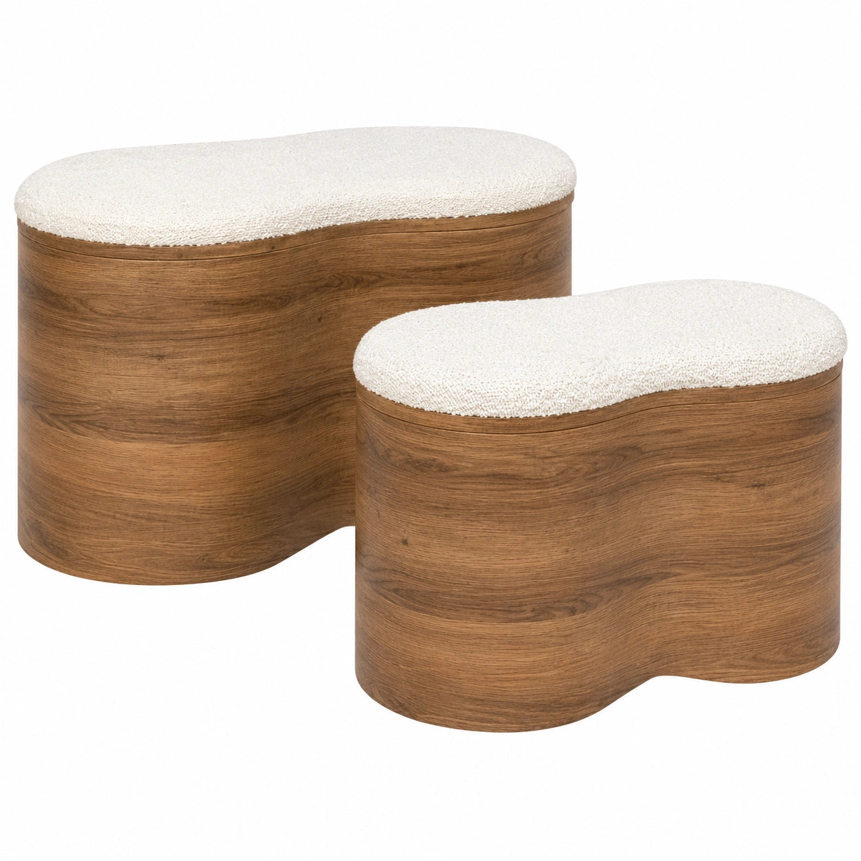 Banquette avec rangement en bois pour espace de vie, meuble de style helvarexo avec espace de stockage intégré.