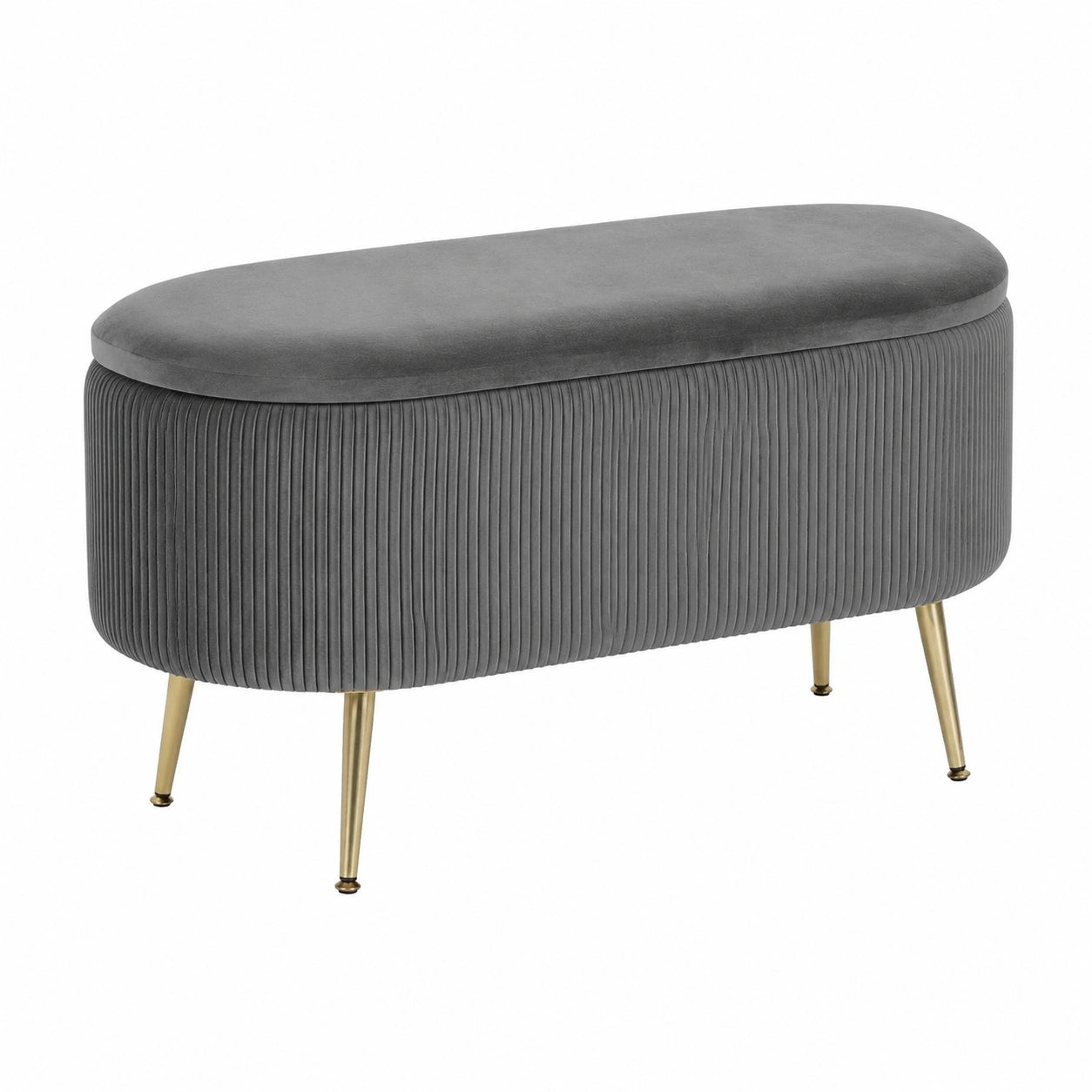 Lit en velours côtelé gris et doré avec espace de rangement, dimensions 100x40x53 cm, meuble de chambre moderne.