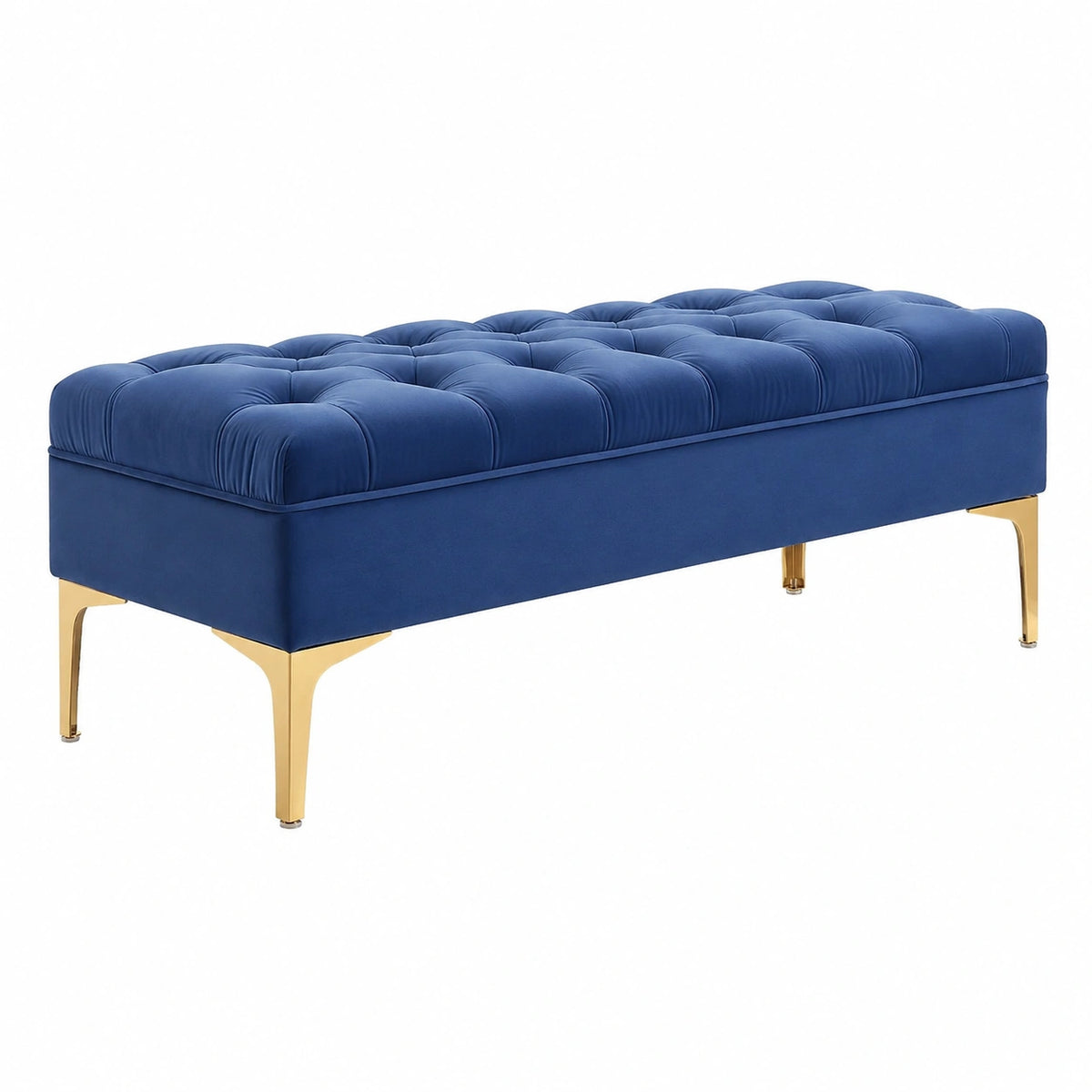 Lit en velours bleu pour chambre, dimensions 118 x 45 x 42 cm, meuble de chambre de la marque Helvarexo