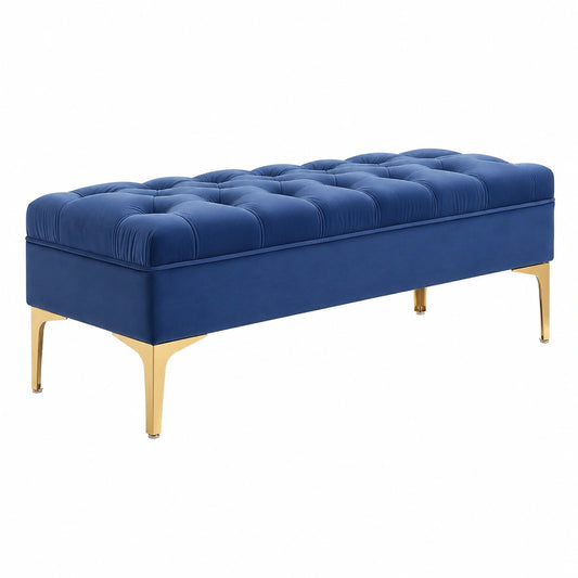 Lit en velours bleu pour chambre, dimensions 118 x 45 x 42 cm, meuble de chambre de la marque Helvarexo