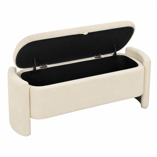 Lit en bois crème Helvarexo pour chambre, dimensions 118 x 42 x 45 cm, avec cadre simple et design élégant.